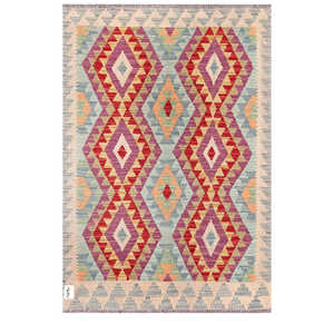 Alfombra Kilim de Maimana, Afganistán, 146 x 102 cm, Juego de Alfombras - Product Image 1