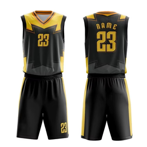 Ensemble d'uniformes de basket-ball personnalisé rayé couleur bloquant séchage rapide respirant uniforme d'entraînement basket-ball pour hommes maillot - Product Image 1