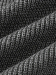 Jersey de punto de alta resistencia para hombre Otoño/Invierno Anti-retráctil frente elástico acanalado dobladillo hombro caído mangas diseño sólido BD - Product Image 5