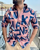 Kemeja Bisnis Lengan Panjang Motif Bunga Custom, Bahan Katun Tebal, Anti Kusut, Regular Fit, Bernapas, Ramah Lingkungan