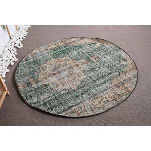 Alfombra de lana Beige verde Bohemia clásica 5,2X5,2 pies Diseño turco vintage Área grande Rectángulo Patchwork Pasillo Alfombra de habitación de látex - Product Image 4