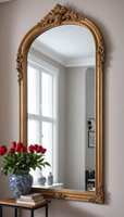 Grand miroir en bois massif avec cadre de 5 mm d'épaisseur pour votre maison. Utilisation en chambre à coucher, salon et appartement