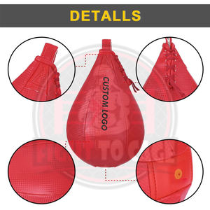 Sac de frappe de boxe rouge en cuir PU, ballon d'entraînement réflexe, boxe MMA, fitness, tissu Oxford résistant, rempli de sable - Product Image 3