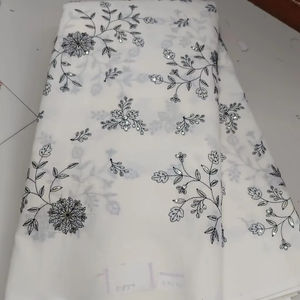 kora cotton embroidery <b>fabric</b> make to fancy dress material - Product Image 3