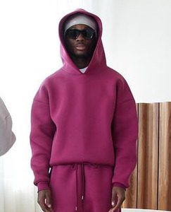 Sudadera con capucha recortada pesada con logotipo personalizado para hombre, sudaderas con capucha cuadradas de gran tamaño y sudaderas con capucha sin cuerdas - Product Image 6