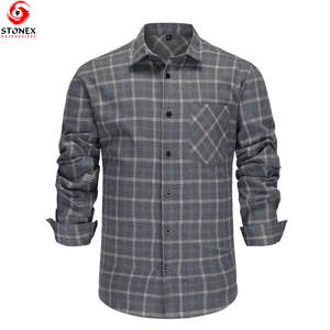 <b>Men's</b> <b>Flannel</b> Plaid <b>Shirts</b> Long Sleeve Custom Wholesale OEM Service <b>Men</b> <b>Flannel</b> Button Down <b>Shirt</b> Casual Cotton - Product Image 1
