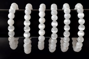 Wholesale Best Attractive Natural Healing Selenite 8mm Polished Classic Lovers <b>Beaded</b> <b>Bracelet</b> <b>for</b> Meditation Unisex Jewelry - Product Image 5