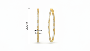 Pendientes de Aro Clásicos de Oro de 14K y Diamantes Naturales para Mujer - Product Image 2