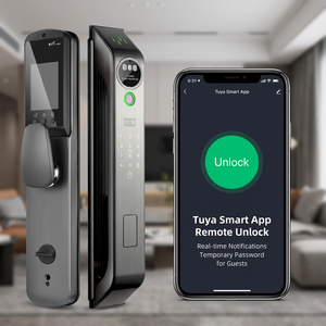ระบบล็อคประตูอัจฉริยะรุ่น Global Version รองรับ 10+ <span class=keywords><strong>ภาษา</strong></span> พร้อมระบบ Tuya WiFi, ระบบจดจำใบหน้า 3 มิติ, ระบบสแกนลายนิ้วมือ ความปลอดภัยสูง สำหรับประตูไม้ เหมาะสำหรับอพาร์ทเมนต์และบ้าน - Product Image 1
