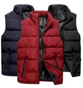 2024 penawaran pabrik uniseks jaket gaya Puffer tanpa lengan penuh dan penuh dengan lapisan poliester kustom jaket bulu Polar