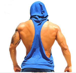 Premium <b>Men's</b> Summer Casual Workout Tank Top Breathable Knitted <b>Sleeveless</b> <b>Hoodie</b> in Muscle Style Custom Logo - Product Image 3