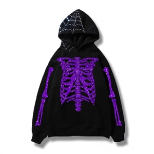 Sweat-shirts tendance pour hommes avec strass, fabriqués en usine, en coton mélangé de haute qualité, polaire luxueux, style streetwear - Product Image 4