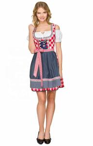 Vestido de mujer mixto de algodón y poliéster de alta calidad bordado de color rosa a medida Dirndl de embalaje privado para chicas alemanas - Product Image 2
