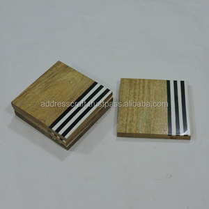 Gran oferta, posavasos de té de madera y resina de diseñador creativo con logotipo personalizado, posavasos de resina de madera para beber, alfombrillas y almohadillas, Decoración de mesa - Product Image 3