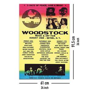 Póster de Woodstock con un diseño llamativo para decoración de pared - Product Image 3