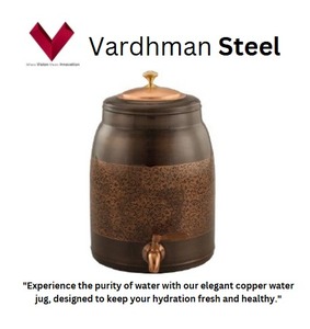 Carafe à eau en cuivre traditionnelle 8L à prix abordable, élégance artisanale pour un usage quotidien, carafe en cuivre ayurvédique 8L - Product Image 2