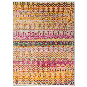 พรมขนสัตว์และไหมถักมือลายออโรร่าโกลด์ ลายเรขาคณิตและนามธรรม สำหรับห้องนั่งเล่น ห้องโถง ทางเดิน รูปทรงสี่เหลี่ยมผืนผ้า รุ่น-SKWS-139 - Product Image 1