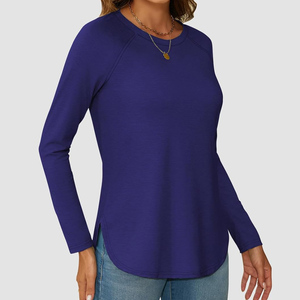 T-shirts pour femmes T-shirt d'été à manches longues Design de haute qualité Vêtements décontractés T-shirt col rond Vente en gros Personnalisé Respirant - Product Image 3