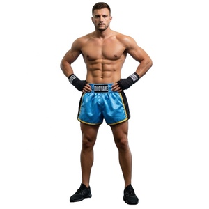 Pantalones cortos de boxeo hasta la rodilla para unisex, con la mejor impresión, opciones de personalización de talla y colores. - Product Image 4