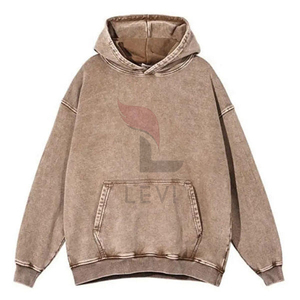 Nuevo elegante lavado ácido de alta calidad para hombre, Jersey 100% de tela de algodón, sudaderas con capucha de hombro caído de invierno para hombre, mezcla de algodón básico - Product Image 1