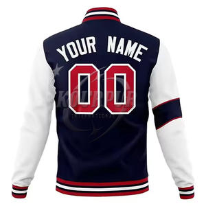 Manufacturer Custom logo Embroidery Fashion Causal Slim Fit Men's Bomber Baseball Varsity Jacket For Men - Product Image 2