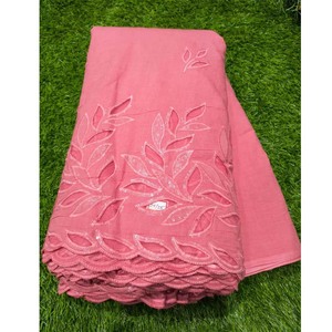 Tissu de travail coupé en pur coton avec broderie séquentielle pour robes | Frais d'expédition supplémentaires - Product Image 3