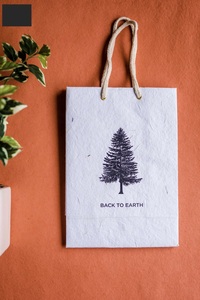 Venta al por mayor Eco-Sostenible 11X7,5X3 pulgadas Bolsa de papel plantable hecha a mano Diseño de flores con impresión digital para regalar - Product Image 2