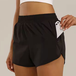 Women's Quick Dry Polyester Yoga <b>Shorts</b> 2024 Wholesale Workout Pants Elastic Waist Pockets Sport Running <b>Shorts</b> Washed <b>Technics</b> - Product Image 3