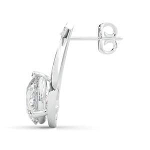 Boucles d'oreilles créoles mignonnes en moissanite taille ronde pour femmes, fiançailles - Product Image 3