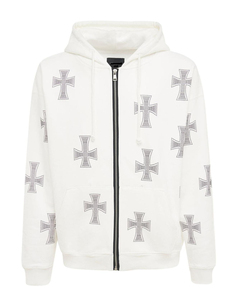 Streetwear à la mode, sweat à capuche surdimensionné avec strass, sweat à capuche zippé en coton mélangé épais pour hommes, personnalisé, vente en gros, coupe carrée - Product Image 6