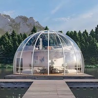 Dôme en polycarbonate transparent pour l'extérieur, maison à deux étages