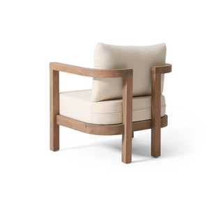 Chaise club en bois moderne et confortable avec fonction à bascule pour bureau à domicile, terrasse, jardin, appartement, salle à manger, villa - Product Image 3