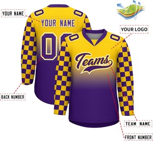 Venta al por mayor de calidad profesional de secado rápido de tela sublimada uniformes del equipo transpirable rendimiento OEM por encargo camisetas de hockey sobre hielo - Product Image 3