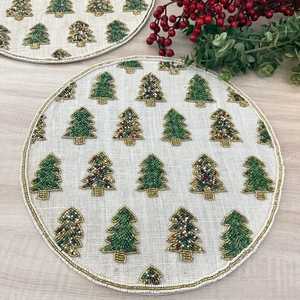 <b>Beaded</b> <b>Placemat</b> Handmade Round Charger for Luxury Dining & Holiday Decor Unique Piece Handmade <b>Beaded</b>, <b>Placemat</b>, Housewarming - Product Image 3