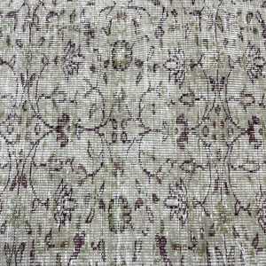 Alfombra Turca Vintage, Alfombra Decorativa de 2.8x6.7 pies, Alfombra Floral Verde - Product Image 5