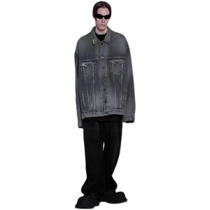 Fabricantes de ropa Desgastado Destroy Hole Oversize Chaqueta de mezclilla personalizada Chaquetas de hombre - Product Image 5