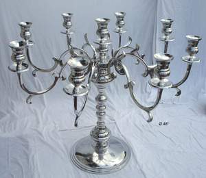 Hot Shiny Polish Nickel Plated Fancy Wedding Centerpiece Tabletop Decorative Large <b>Candelabra</b> Vintage Premium Quality <b>Candelabra</b> - Product Image 2