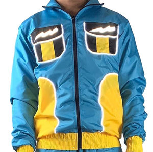 เซ็ตเสื้อแจ็คเก็ตและกางเกงขาสั้นลำลองสะท้อนแสงสำหรับผู้ชายใส่ในฤดูร้อนพร้อมโลโก้ออกแบบใหม่ - Product Image 1