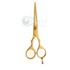 กรรไกรช่างตัดผมเคลือบทองแบบมืออาชีพกรรไกรตัดผมสแตนเลสสำหรับร้านเสริมสวย - Product Image 2