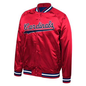 Blouson d'aviateur en satin vintage personnalisé pour hommes, veste universitaire américaine à col montant et à boutons-pression pour le baseball en hiver - Product Image 5