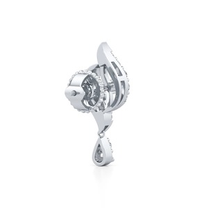 IGI Certified Lab Grown Diamond Leaf <b>Drop</b> Earrings Solid 925 Sterling Silver Dangle Earrings with Teardrop Accent for Women - Product Image 3