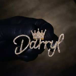 3.30Ct Personalizable Nombre Carta Colgante con Real Moissanite 14K Chapado en oro blanco para fiestas - Product Image 1