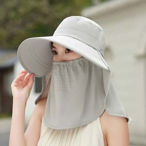 Sombrero de Protección Solar de Seda de Hielo para Verano con Máscara Facial y Protector de Cuello, Sombrero de Sol de Ala Ancha de Nuevo Estilo para Mujer - Product Image 3