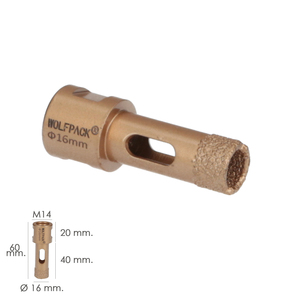 Corona Diamante M14 O/ 16 mm. Taglio a Secco - Product Image 2