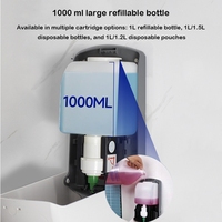 Distributeur de savon liquide, gel ou mousse pour les mains, rechargeable, à dose réglable, 0,4 ml-1,0 ml, pour cartouches jetables de 1 L, 1,2 L, 1,5 L, usage commercial