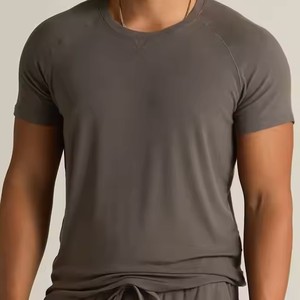Estilo ajustado de la mejor calidad de algodón puro transpirable de secado rápido para camisas de hombre Casual personalizado de talla grande de manga corta con cuello redondo - Product Image 2