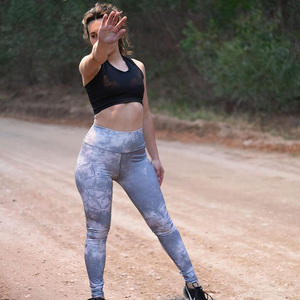 Women Custom Printed <b>Leggings</b> with breathable stretch fabric OEM logo customization ideal for promotions branding and retail use - Product Image 5