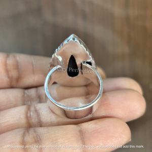 Anillo de Plata de Ley 925 con Turmalina Negra Original, en Forma de Pera, para Mujer, Precio de Fábrica, Joyería de Moda, Regalo - Product Image 5