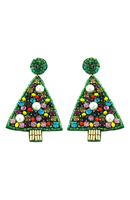 Boucles d'oreilles en perles de graines d'arbre de Noël boucles d'oreilles en perles de graines d'arbre de Noël blanc en rouge de l'Inde arbre fait main par glowin fashion