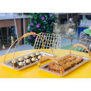 Assiette décorative au design moderne Décor de table à manger Plateaux de serveur de nourriture avec poignée de créateur au prix le plus bas - Product Image 6